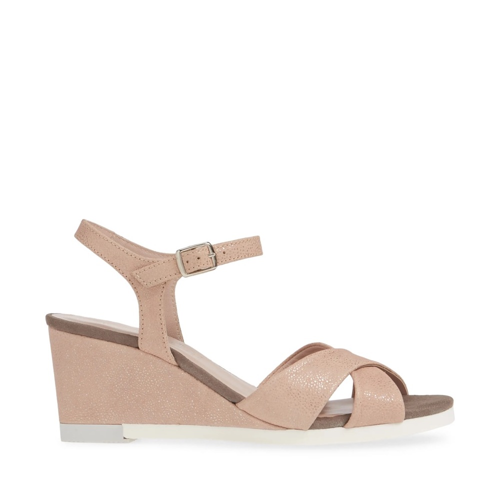 Hispanitas Codie Pink Shimmer Wedge Sandal Size 39